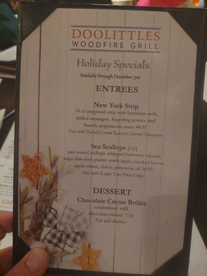 Menu photo 8 Doolittles Woodfire Grill Eagan, MN