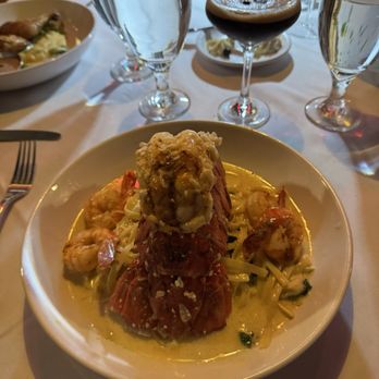Vault Seafood and Steakhouse - Louisiana seafood pasta! So much lump crab, grilled shrimp and a lobster tail in a Lucious cream sauce with fettuccine! - Steakhouses Near Me - Mansfield, Texas