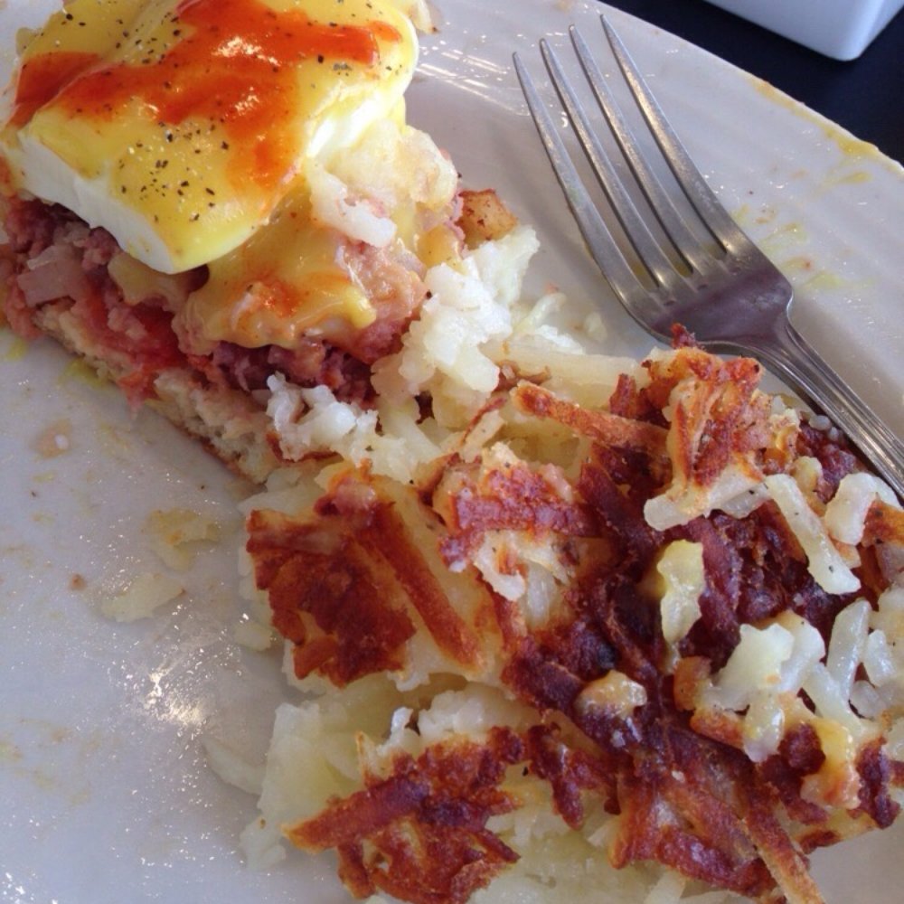 Stacked - My half eaten Irish Benny. I added some hot sauce to it. Delicious! - Breakfast & Brunch Near Me - Oak Lawn, Illinois Stacked - My half eaten Irish Benny. I added some hot sauce to it. Delicious! - Breakfast & Brunch Near Me - Oak Lawn, Illinois
