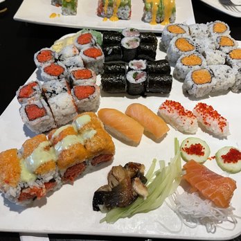 No 1 Sushi - a variety of sushi on a plate - Sushi Bars Near Me - Nanuet, New York No 1 Sushi - a variety of sushi on a plate - Sushi Bars Near Me - Nanuet, New York