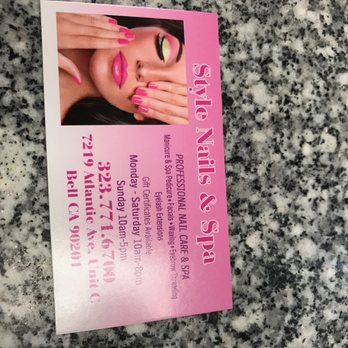 Style Nails & Spa - Ana and Tammy are the best in the Nail business! This business will pick up ASAP. Will be bringing my whole squad and everyone I know! - Nail Salons Near Me - Bell, California Style Nails & Spa - Ana and Tammy are the best in the Nail business! This business will pick up ASAP. Will be bringing my whole squad and everyone I know! - Nail Salons Near Me - Bell, California