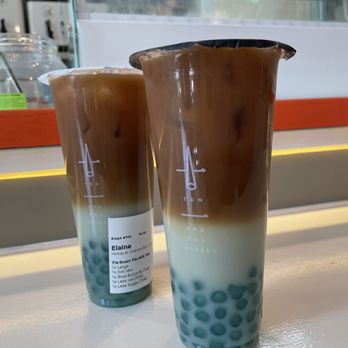 Ten One Tea House - Tie Guan Yin Milk Tea with butterfly boba - Bubble Tea Near Me - Boston, Massachusetts