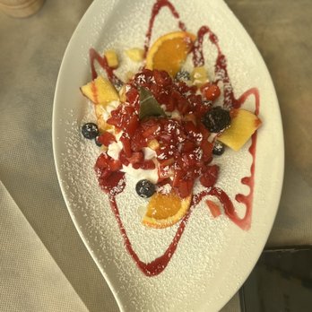 Il Pirata delle Cinque Terre - Papa cota with fruits - would be better without any whipped cream. - Italian Near Me - Vernazza, SP Il Pirata delle Cinque Terre - Papa cota with fruits - would be better without any whipped cream. - Italian Near Me - Vernazza, SP
