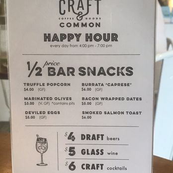 Craft & Common - Happy hour menu - Coffee & Tea Near Me - Orlando, Florida Craft & Common - Happy hour menu - Coffee & Tea Near Me - Orlando, Florida
