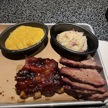 Lucille's Smokehouse Bar-B-Que - The Two meat platter $37.00 Baby Back Ribs and Brisket, two sides. - Barbeque Near Me - Temecula, California Lucille's Smokehouse Bar-B-Que - The Two meat platter $37.00 Baby Back Ribs and Brisket, two sides. - Barbeque Near Me - Temecula, California