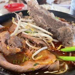 Oxtail and rib pho with chili oil
