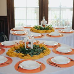 Micks Kitchen and Catering - Curling placemats anyone? basic white Corelle? Certainly not "fine china"