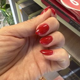Stiletto red nails