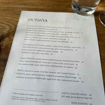 Octavia - Menu 05/14/2025 - New American Near Me - San Francisco, California Octavia - Menu 05/14/2025 - New American Near Me - San Francisco, California
