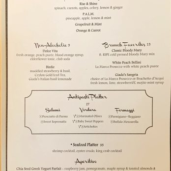 GIADA - Menu 2 - Italian Near Me - Las Vegas, Nevada