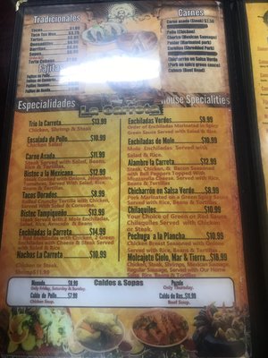 Menu photo 5 Taqueria La Carreta Atlanta, GA