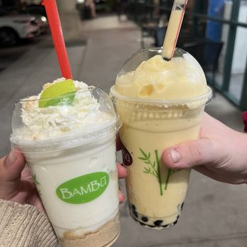 BAMBU - Key lime pie drink (the left) and I don't remember what my boyfriend got but he LOVED IT!! - Bubble Tea Near Me - Tracy, California