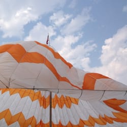 Sausage Fest - The famous orange and white parachute