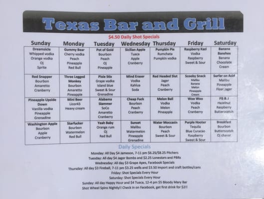 Menu photo 5 Texas Bar & Grill Austin, TX Menu photo 5 Texas Bar & Grill Austin, TX