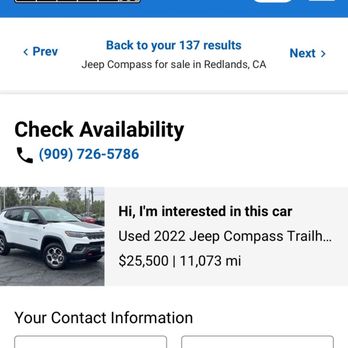 Redlands Chrysler Dodge Jeep Ram - Advertised price of this used vehicle.  Real price is 31,000 - Tires Near Me - Redlands, California