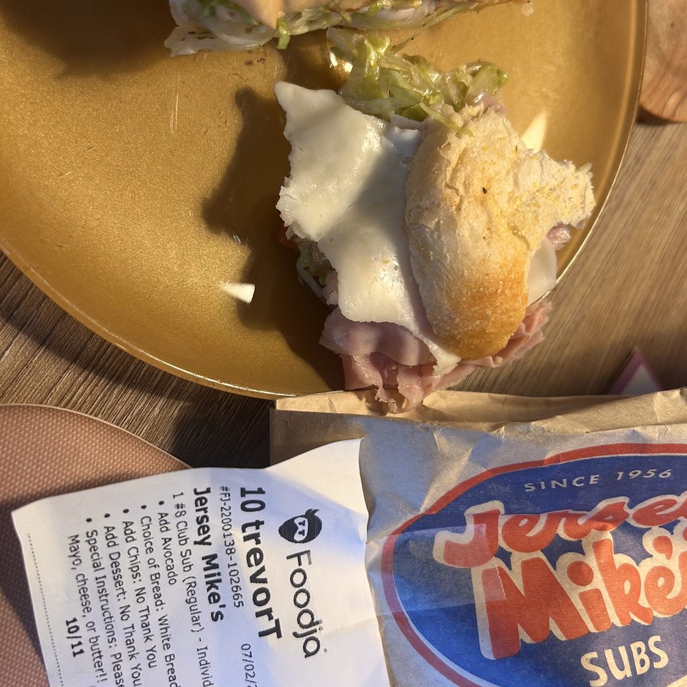 Jersey Mike's Subs - #8 Club Sub where I asked for no cheese, butter, or Mayo and they put cheese on the sandwich - Fast Food Near Me - Carlsbad, California Jersey Mike's Subs - #8 Club Sub where I asked for no cheese, butter, or Mayo and they put cheese on the sandwich - Fast Food Near Me - Carlsbad, California