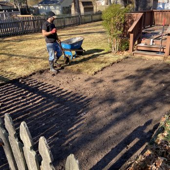 JCJ Handyman Services - Josh preparing the ground - Landscaping Near Me