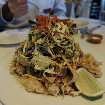 Mustards Grill - Crispy Calamari, curried slaw, Fresno chilies - New American Near Me - Napa, California Mustards Grill - Crispy Calamari, curried slaw, Fresno chilies - New American Near Me - Napa, California