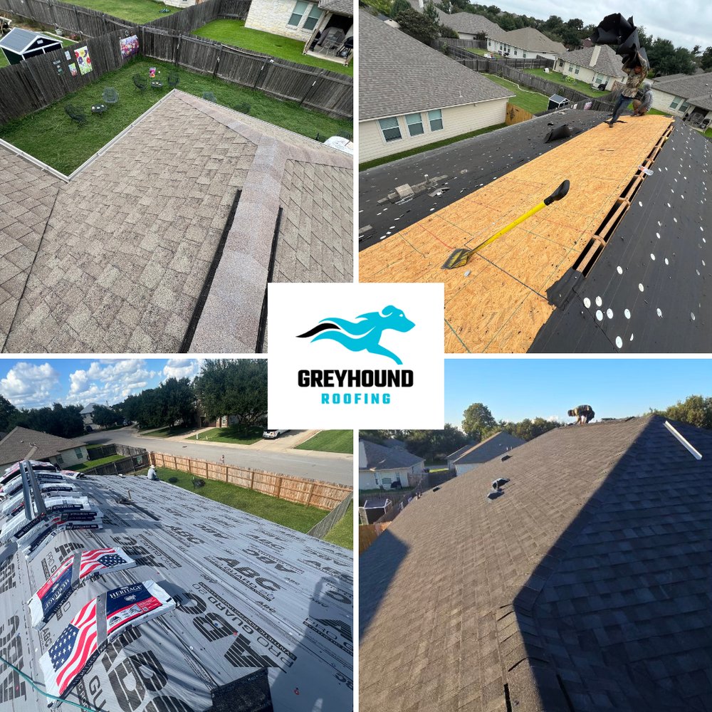 Slide of Greyhound Roofing