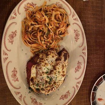 Osteria Cicchetti - $18 Chicken Parmigiana (3 pieces!) with fettuccini. I'm not usually a fan of pasta, but this stuff was reeeeeally good! - Italian Near Me - Wilmington, North Carolina Osteria Cicchetti - $18 Chicken Parmigiana (3 pieces!) with fettuccini. I'm not usually a fan of pasta, but this stuff was reeeeeally good! - Italian Near Me - Wilmington, North Carolina