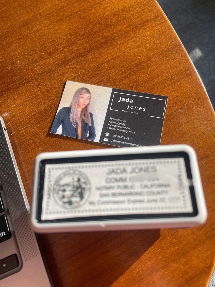 JADA’S MOBILE NOTARY Updated July 2024 Rialto, California Notaries Phone Number Yelp