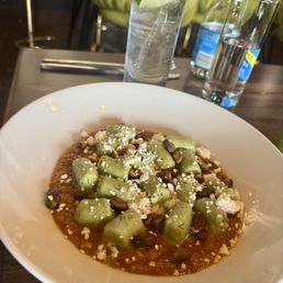 Gnocchi with lamb and pistachios