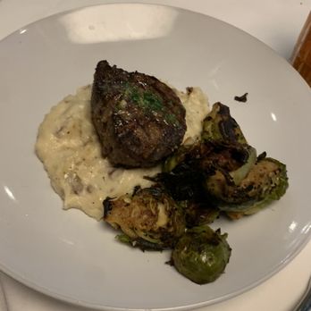 Prhyme - 6 oz filet with Brussel Sprouts and mashed potatoes - Steakhouses Near Me - Tulsa, Oklahoma Prhyme - 6 oz filet with Brussel Sprouts and mashed potatoes - Steakhouses Near Me - Tulsa, Oklahoma