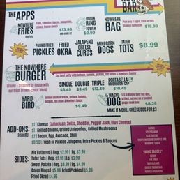 Menu as of January 2026