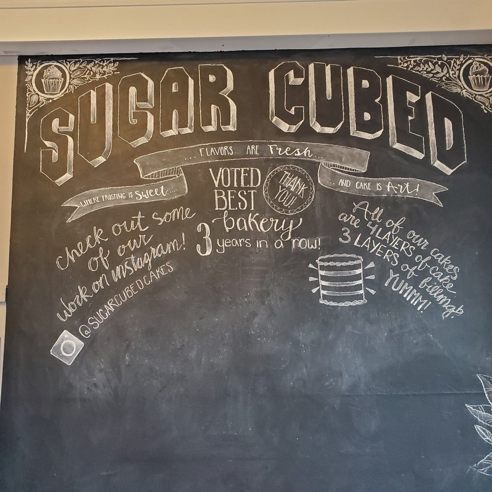 Sugar Cubed Cakes - a chalk board with a menu on it - Cupcakes Near Me - Gresham, Oregon Sugar Cubed Cakes - a chalk board with a menu on it - Cupcakes Near Me - Gresham, Oregon