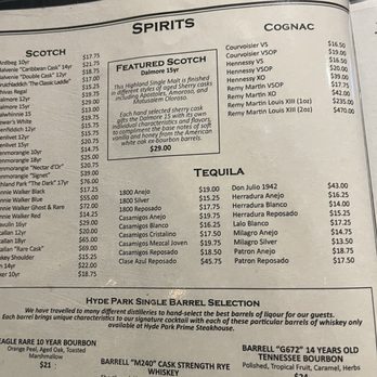 Hyde Park Prime Steakhouse - Menu 5 - Steakhouses Near Me - Northville, Michigan