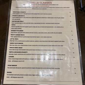 Trattoria Stella - Menu - Italian Near Me - Denver, Colorado