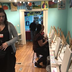 Paint The Towne - Katie the instructor on the left Sarah, part of Wichita Elite on the right