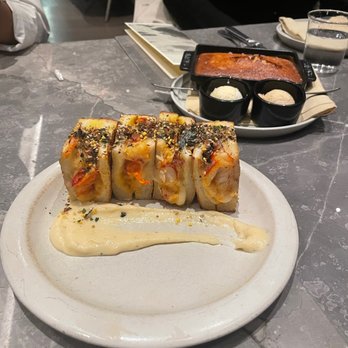 Adrestia - Lobster sando + cornbread in the back - New American Near Me - Sunnyvale, California