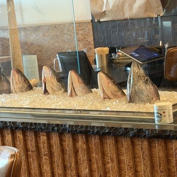 Pacific Coast Fish - Some fish heads greeting guests - Seafood Near Me - Seal Beach, California