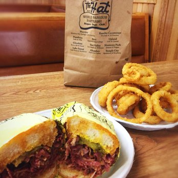 The Hat - Pastrami Dip and Onion Rings. - American Near Me - Lake Forest, California