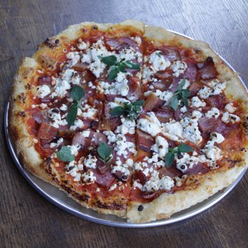 Jack's on Bernard - a pizza with cheese and bacon - Pizza Near Me - Kelowna, British Columbia