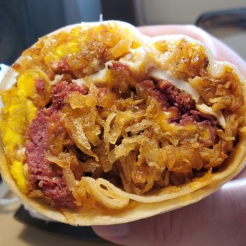 Nate's Korner - Pastrami breakfast burrito - amazing! Has crunchy hash browns and a dash of secret sauce. - Breakfast & Brunch Near Me - Santa Ana, California Nate's Korner - Pastrami breakfast burrito - amazing! Has crunchy hash browns and a dash of secret sauce. - Breakfast & Brunch Near Me - Santa Ana, California