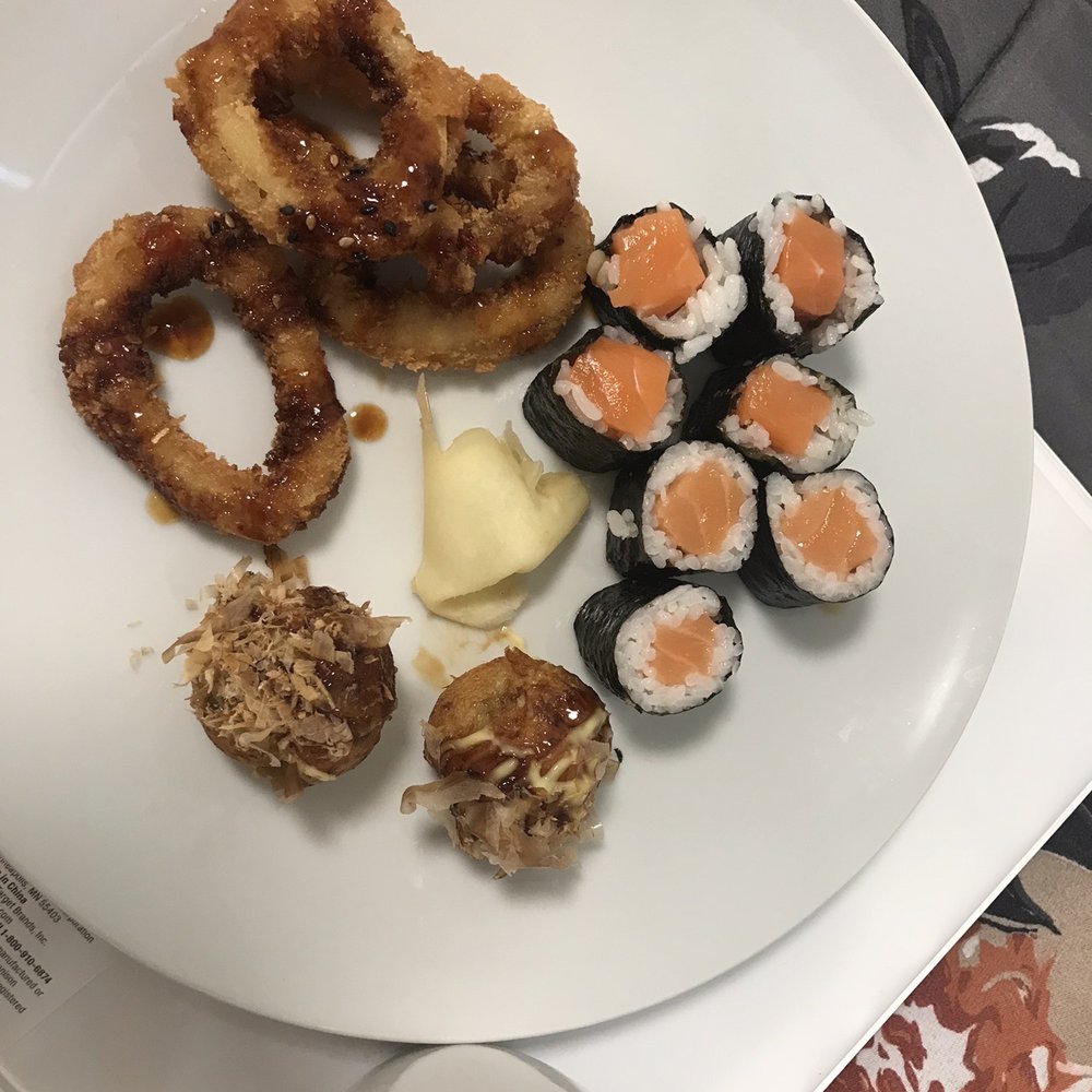 Kimura Sushi - 069. Salmon Roll 009. Takoyaki (5 pc) Fried Calamari (8pcs) - Sushi Bars Near Me - Chicago, Illinois Kimura Sushi - 069. Salmon Roll 009. Takoyaki (5 pc) Fried Calamari (8pcs) - Sushi Bars Near Me - Chicago, Illinois
