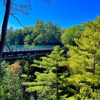 Quechee Gorge State Park - Views of the gorge bridge from the dam trail - Parks Near Me - Quechee, Vermont