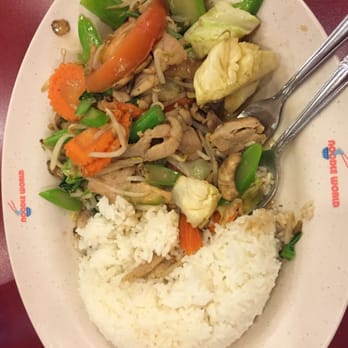 Noodle World - Vegetable stir fry in garlic sauce w/a side of rice. - Chinese Near Me - Alhambra, California Noodle World - Vegetable stir fry in garlic sauce w/a side of rice. - Chinese Near Me - Alhambra, California