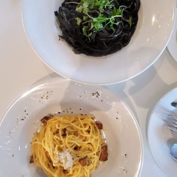 Bottega Italia - Spaghetti al Nero Di Seppia and Carbonara - Pizza Near Me - Temecula, California Bottega Italia - Spaghetti al Nero Di Seppia and Carbonara - Pizza Near Me - Temecula, California