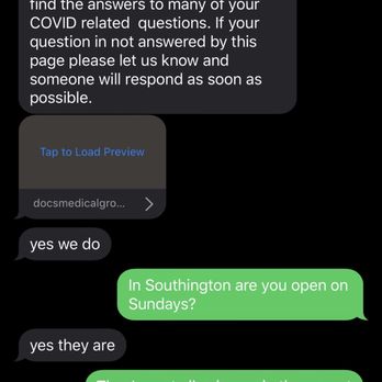 Docs Urgent Care Southington - Text messages - Urgent Care Near Me - Southington, Connecticut Docs Urgent Care Southington - Text messages - Urgent Care Near Me - Southington, Connecticut