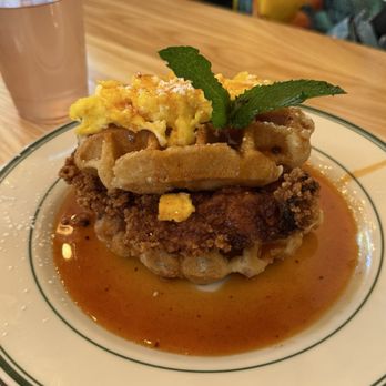Alcove - Summit Park - Chicken and waffle sandwich with an egg on top. - New American Near Me - Blue Ash, Ohio Alcove - Summit Park - Chicken and waffle sandwich with an egg on top. - New American Near Me - Blue Ash, Ohio