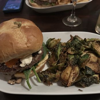 Sea Salt - Goat burger and Brussel sprouts - American Near Me - Marblehead, Massachusetts