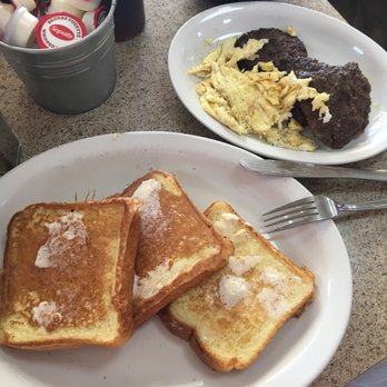 Hap's Hungry House - French Toast with eggs and Hamburger patties. - Breakfast & Brunch Near Me - Edmonton, Alberta Hap's Hungry House - French Toast with eggs and Hamburger patties. - Breakfast & Brunch Near Me - Edmonton, Alberta