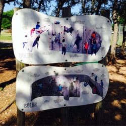 Elizabeth Milburn Park - Rock climbing wall instructions.