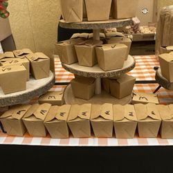 Just pick up & go. I prefer the bags instead. Boxes at this catered party waste paper. 10/23/24