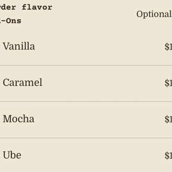 PorchLight Coffee - Add ons are powdered and $1 extra - Coffee & Tea Near Me - San Diego, California