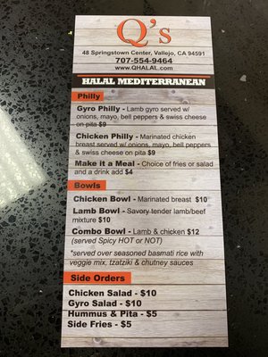 Menu photo 5 Q's Halal Mediterranean Comfort Vallejo, CA Menu photo 5 Q's Halal Mediterranean Comfort Vallejo, CA