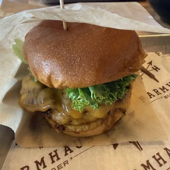 Farmhaus Burger - BYO double with cheese, lettuce, pickles and Duke mayo - Burgers Near Me - Augusta, Georgia Farmhaus Burger - BYO double with cheese, lettuce, pickles and Duke mayo - Burgers Near Me - Augusta, Georgia